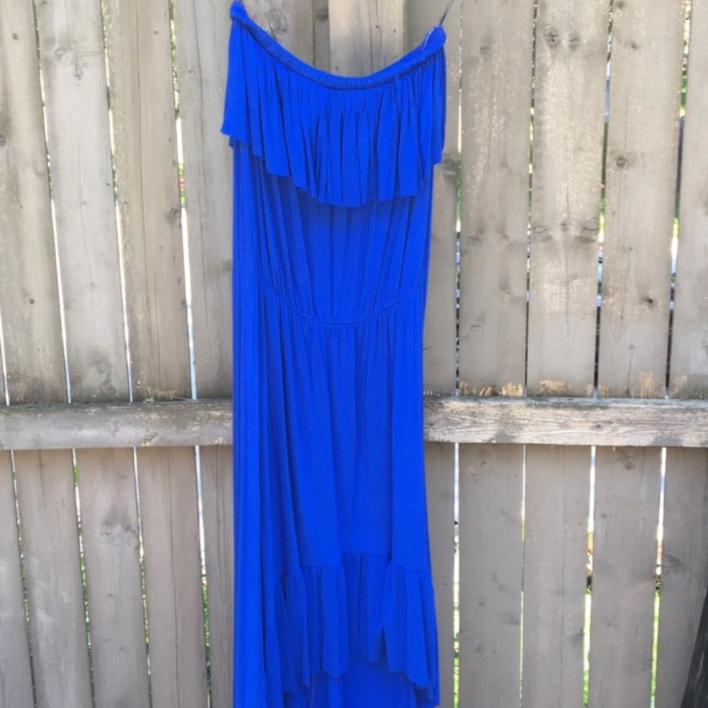 Anthropologie Lilka Strapless Royal Blue Dress